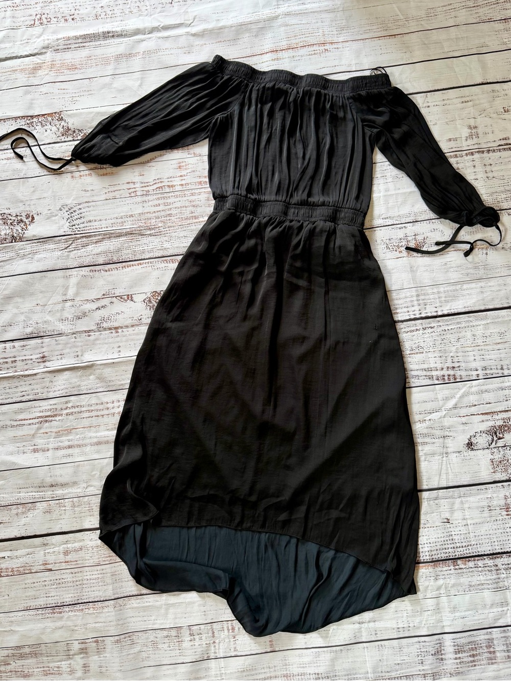Off-Shoulder Black Women’s Midi Dress